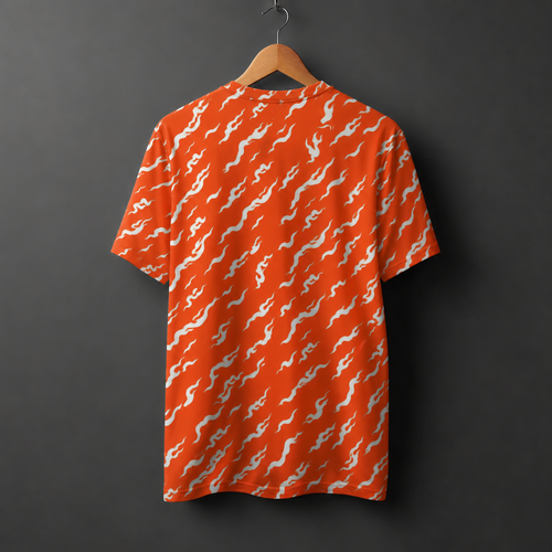 Abstract Flame Pattern Streetwear T-Shirt