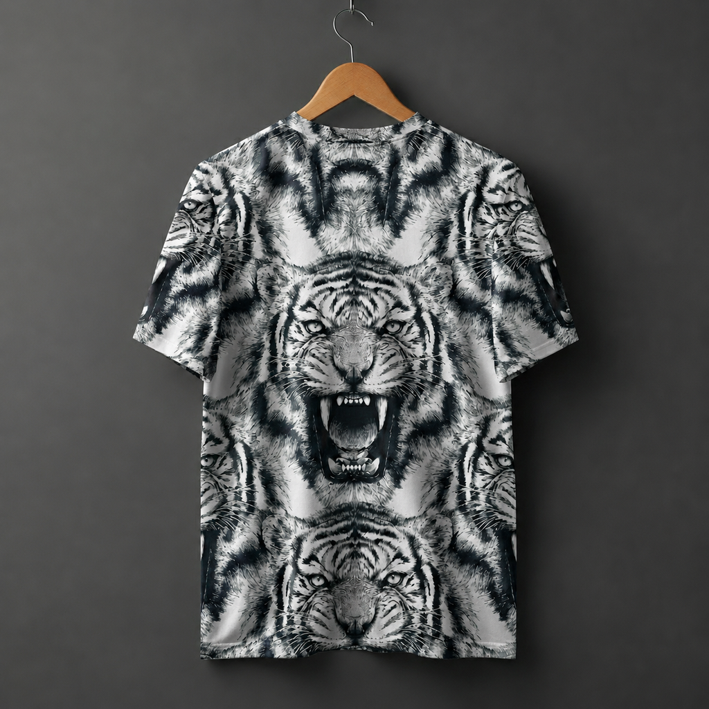 Roaring White Tiger Regular Fit T-Shirt