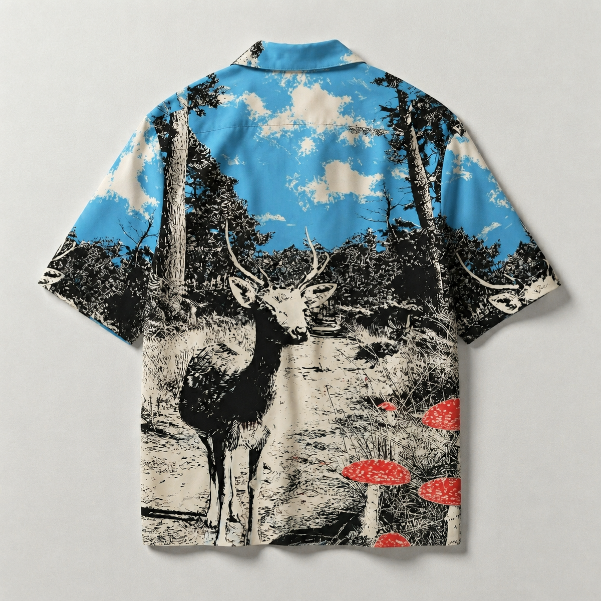 Woodland Stag Cuban Collar Shirt