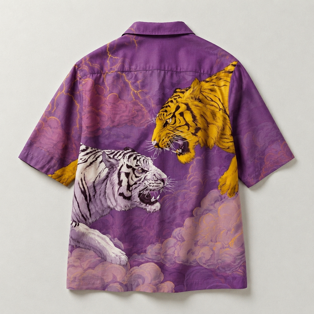 Tiger Showdown Cuban Collar Shirt