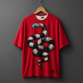 Black Snake Red Oversized Graphic T-Shirt