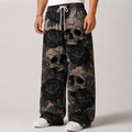 Black Rose Skull Baggy Pants