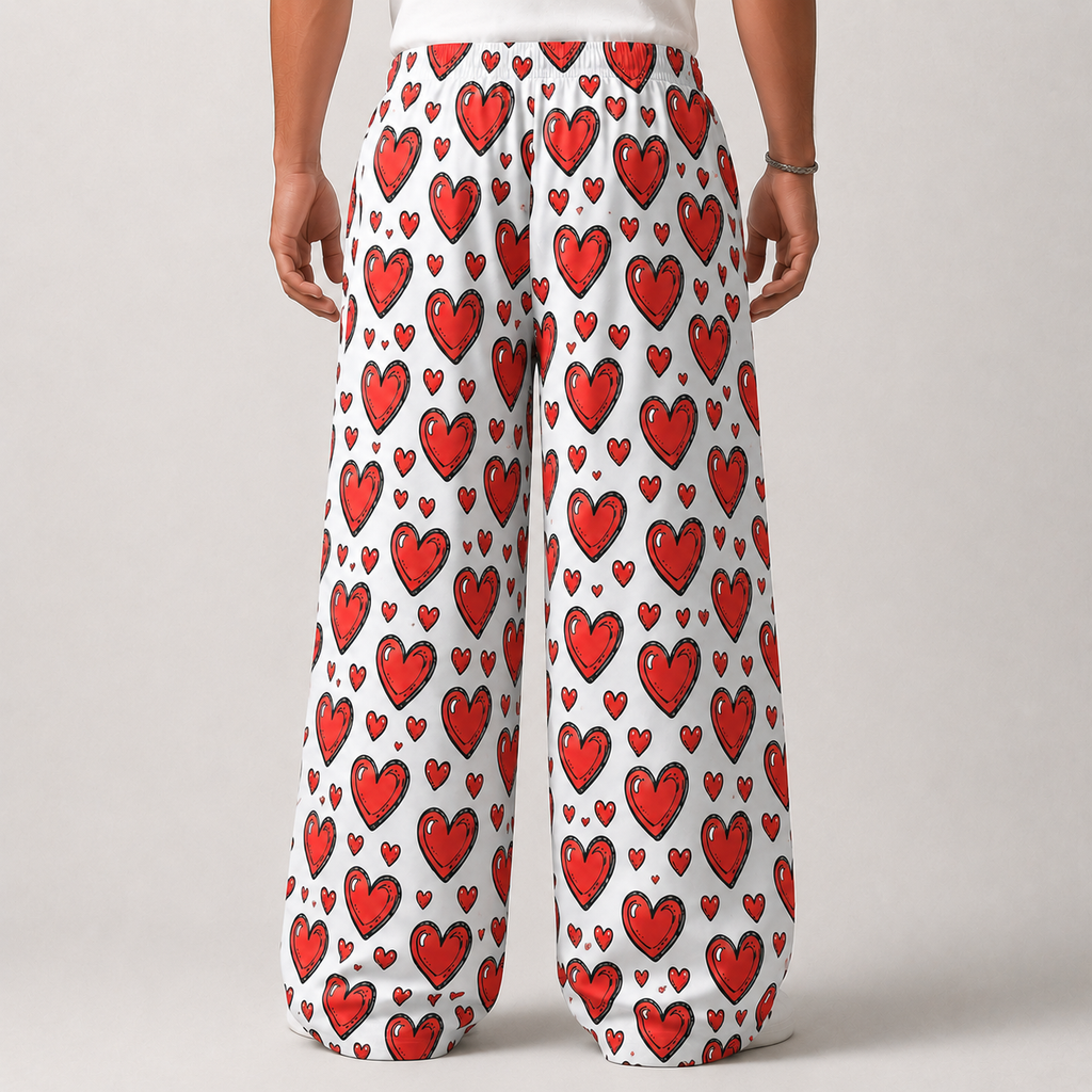 Heart Pop Graphic Oversized Pants