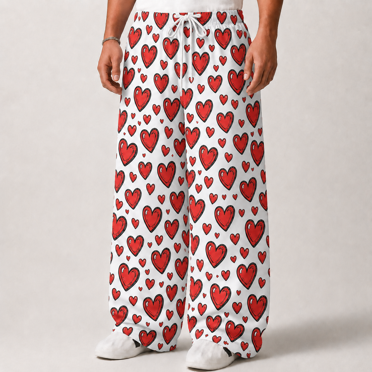 Heart Pop Graphic Oversized Pants