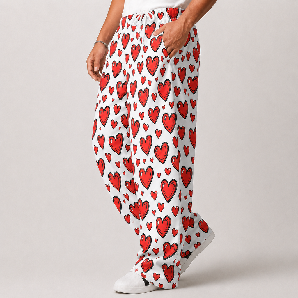 Heart Pop Graphic Oversized Pants