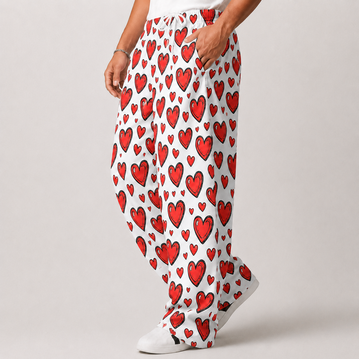 Heart Pop Graphic Oversized Pants