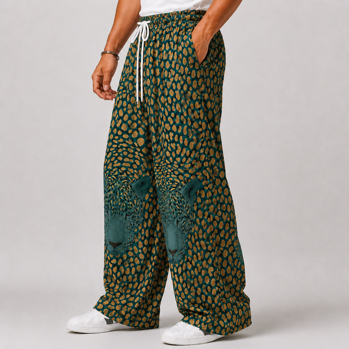 Leopard Face Unisex Baggy Pants