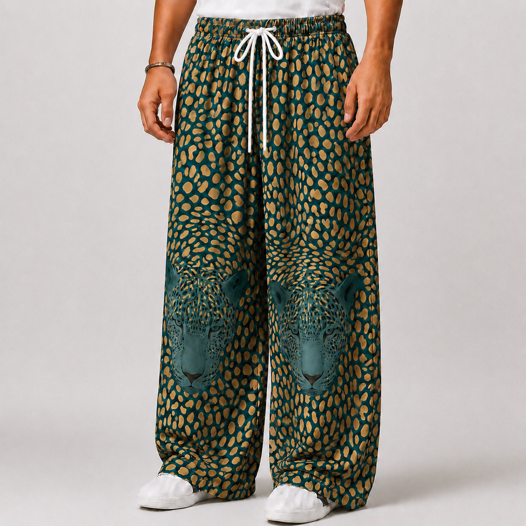 Leopard Face Unisex Baggy Pants