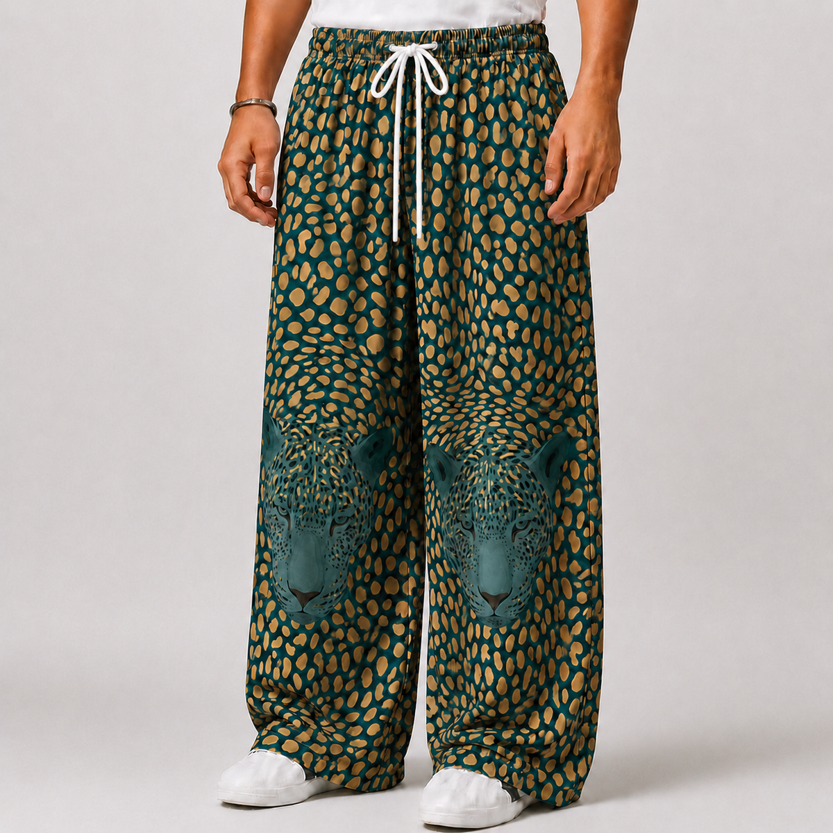 Leopard Face Unisex Baggy Pants