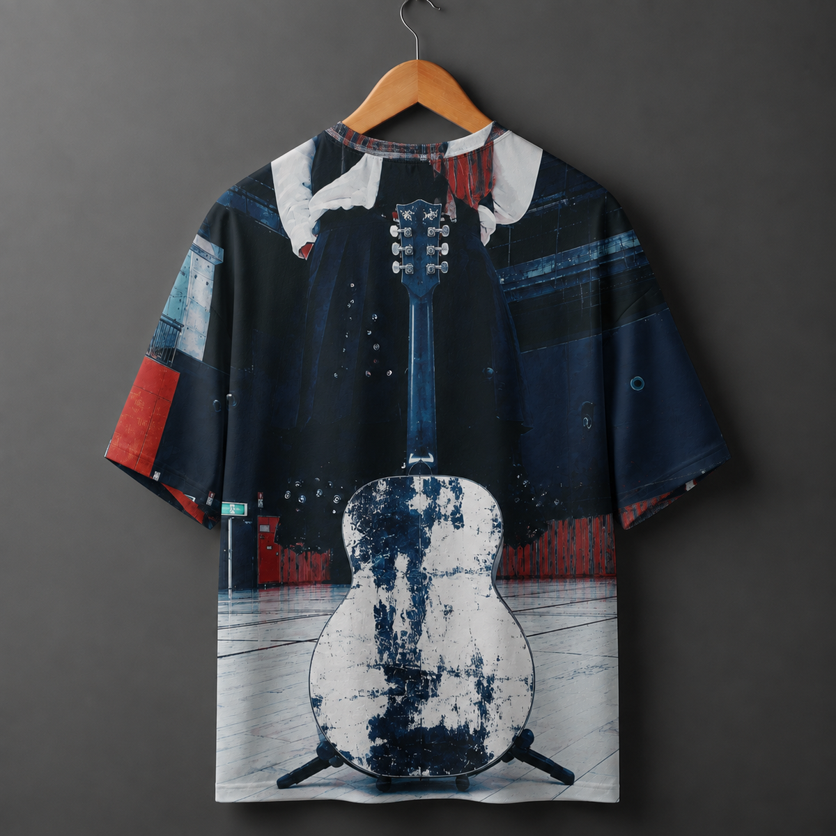 Midnight Guitar Oversized Graphic T-Shirt