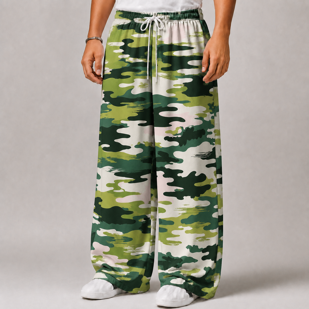 Moss Camo Unisex Baggy Pants (1)