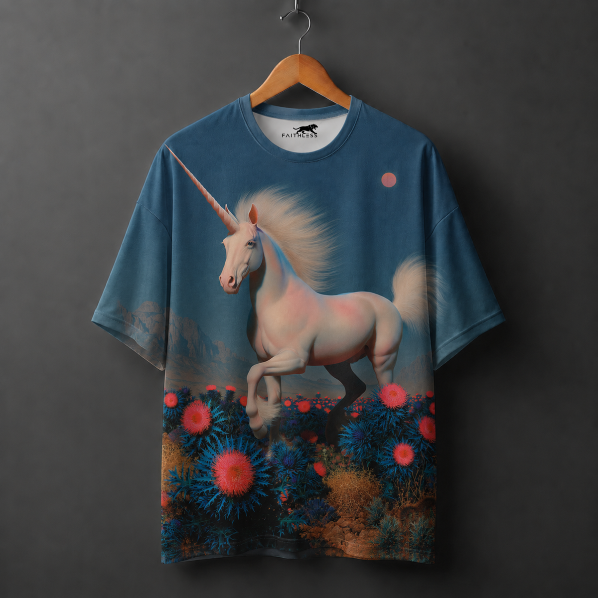 Mystic Unicorn Oversized Graphic T-Shirt