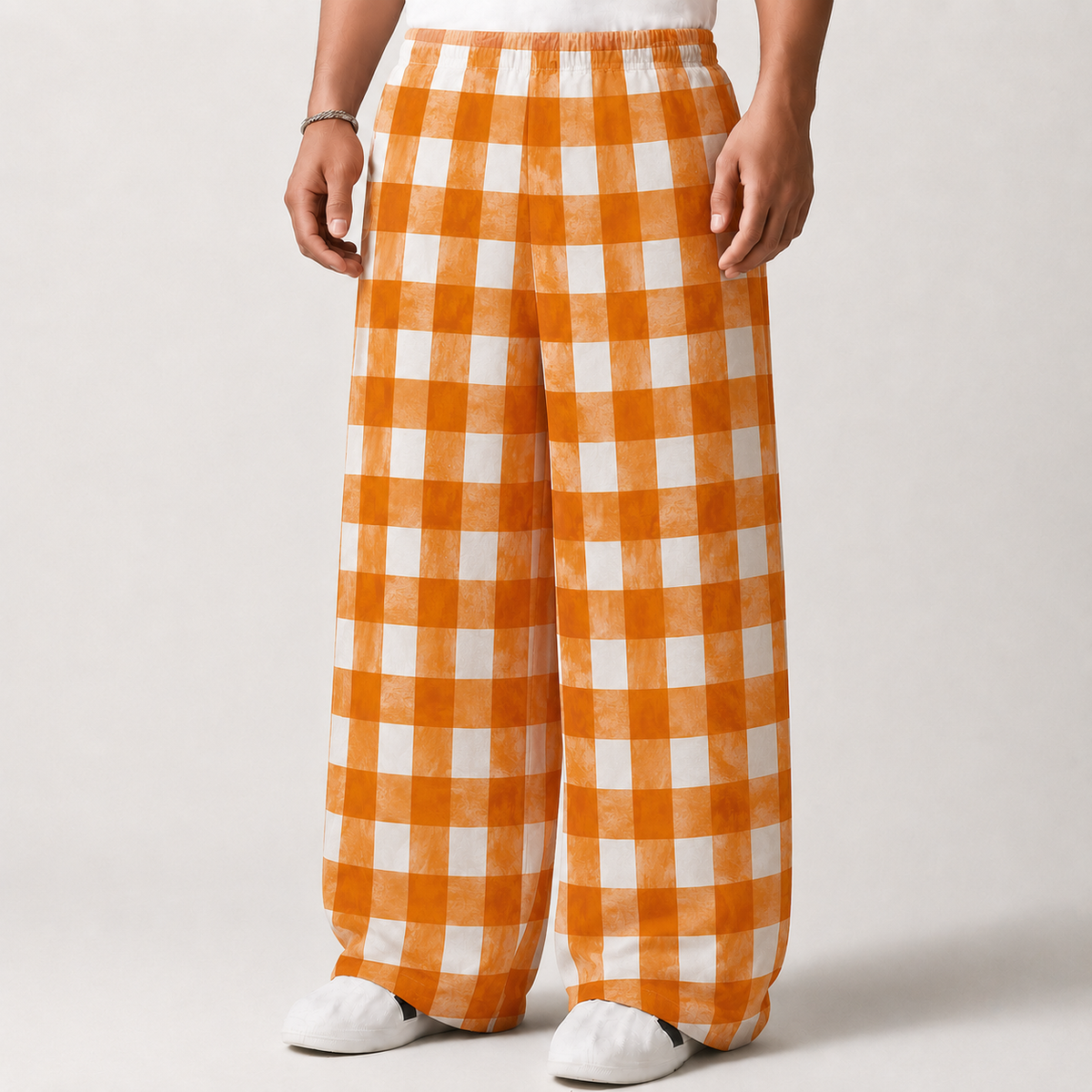Orchard Check Wide Leg Trouser