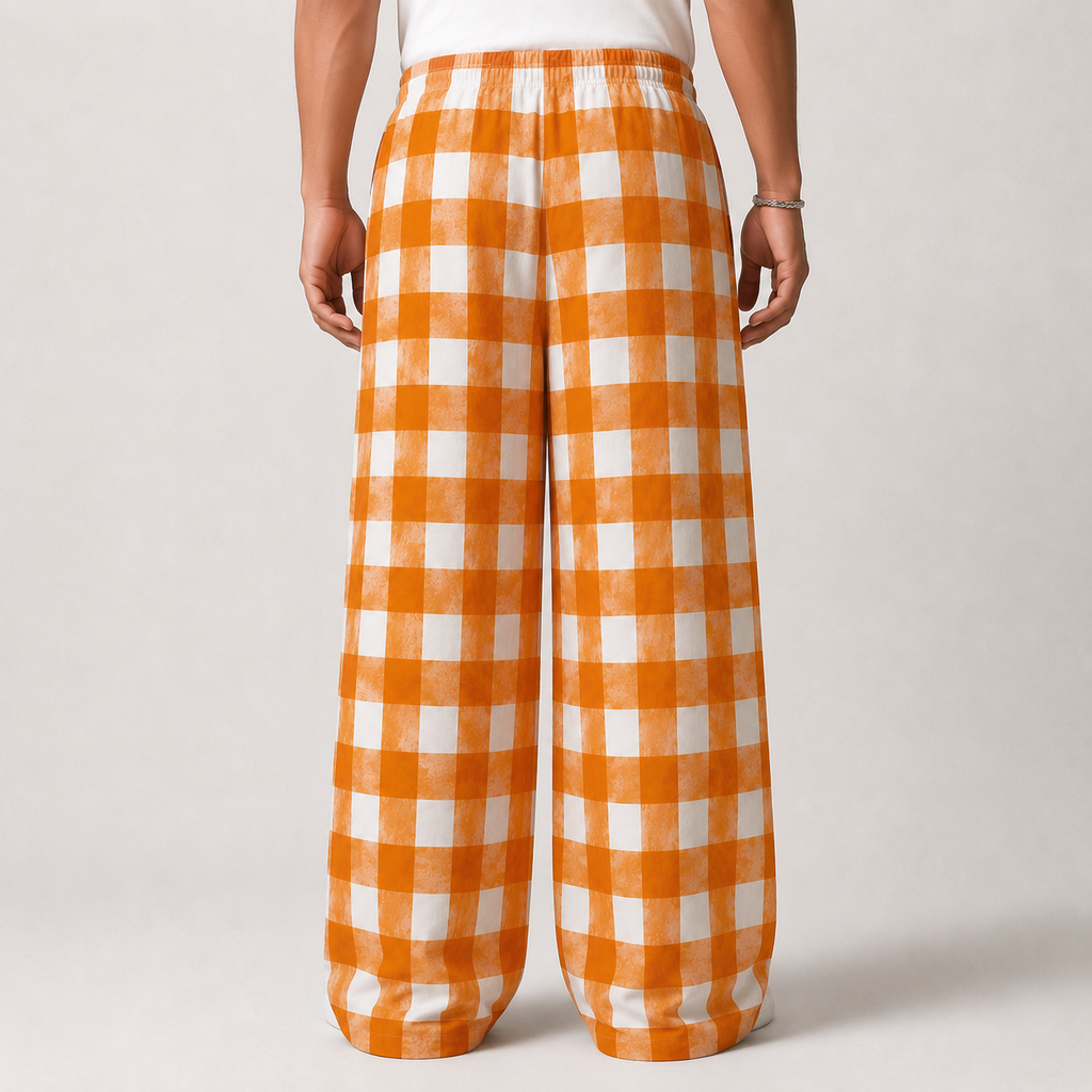 Orchard Check Wide Leg Trouser