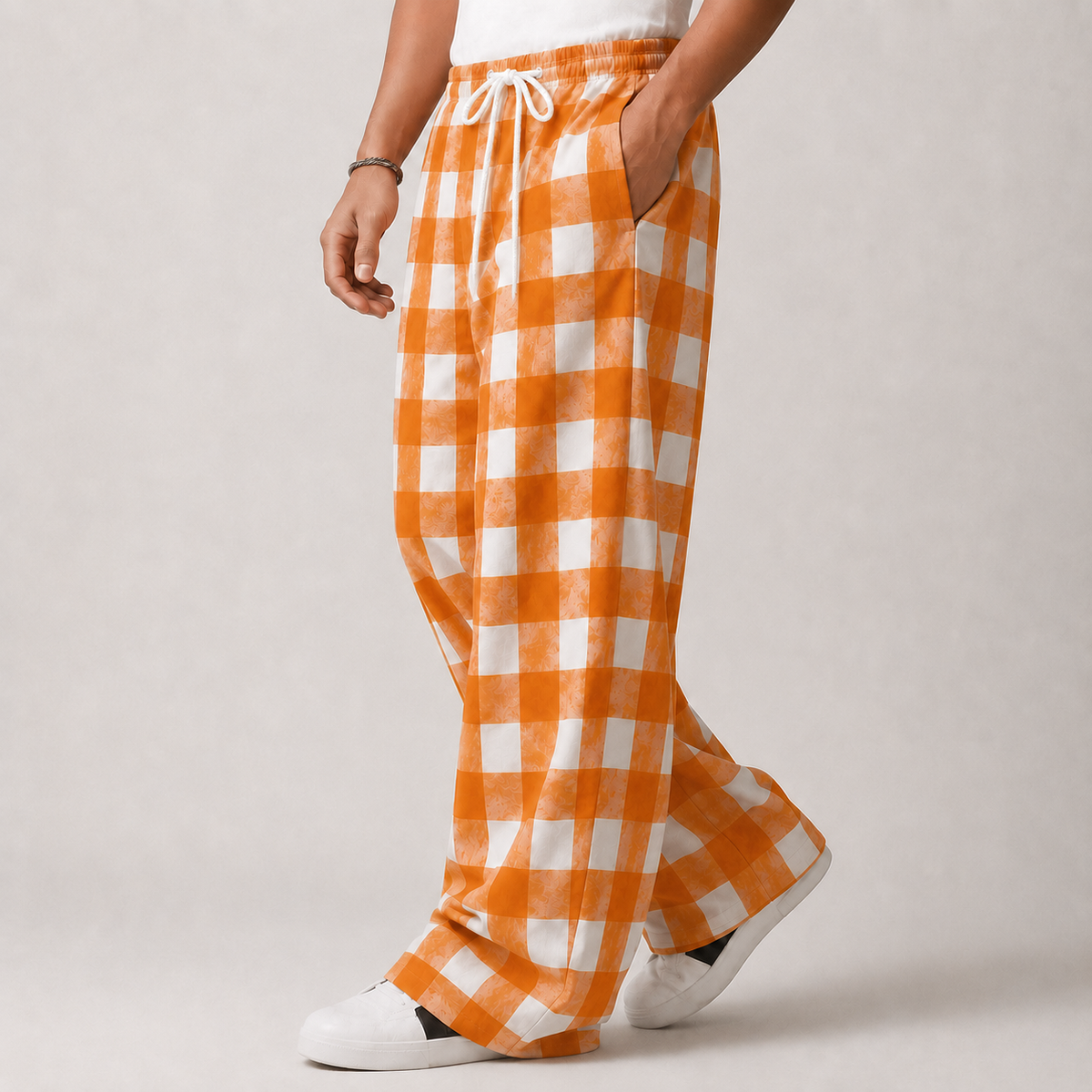 Orchard Check Wide Leg Trouser