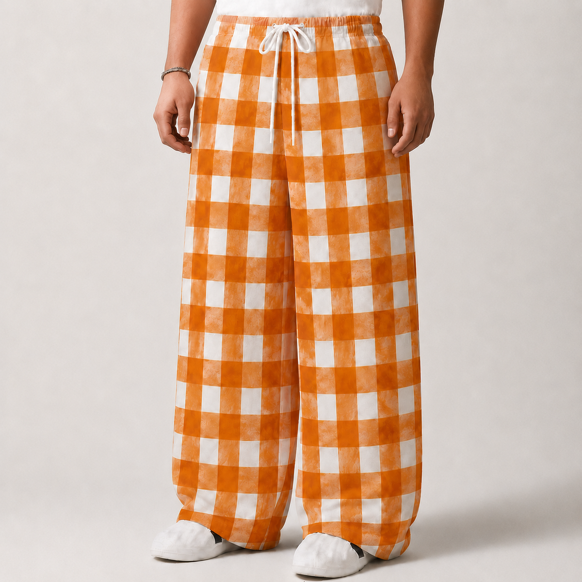 Orchard Check Wide Leg Trouser