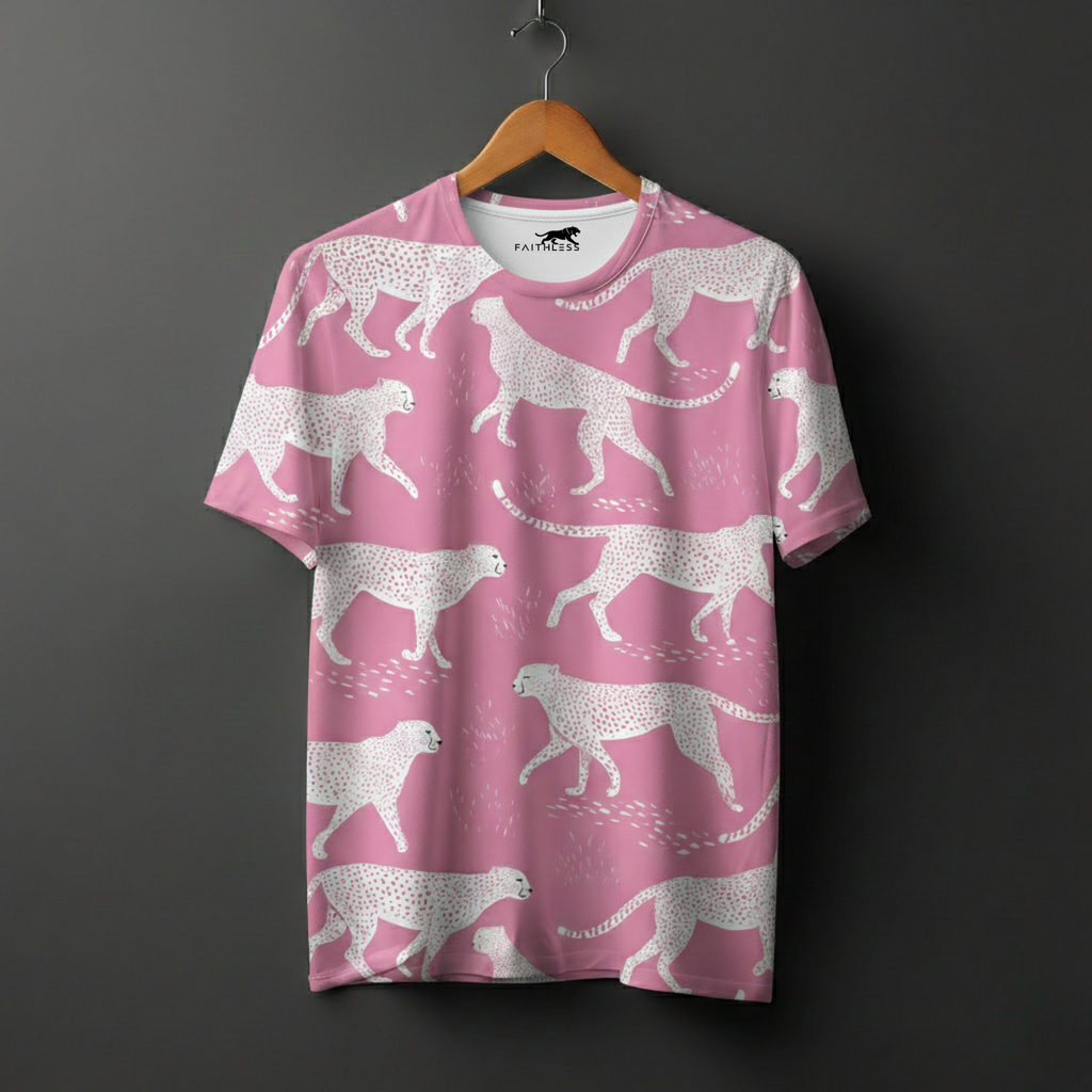 Pink Leopard Printed T-Shirt
