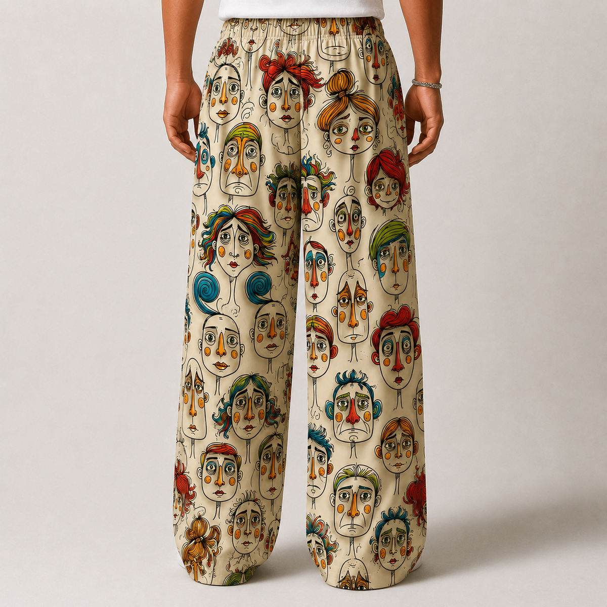 Pop Art Faces Oversized Baggy Pants