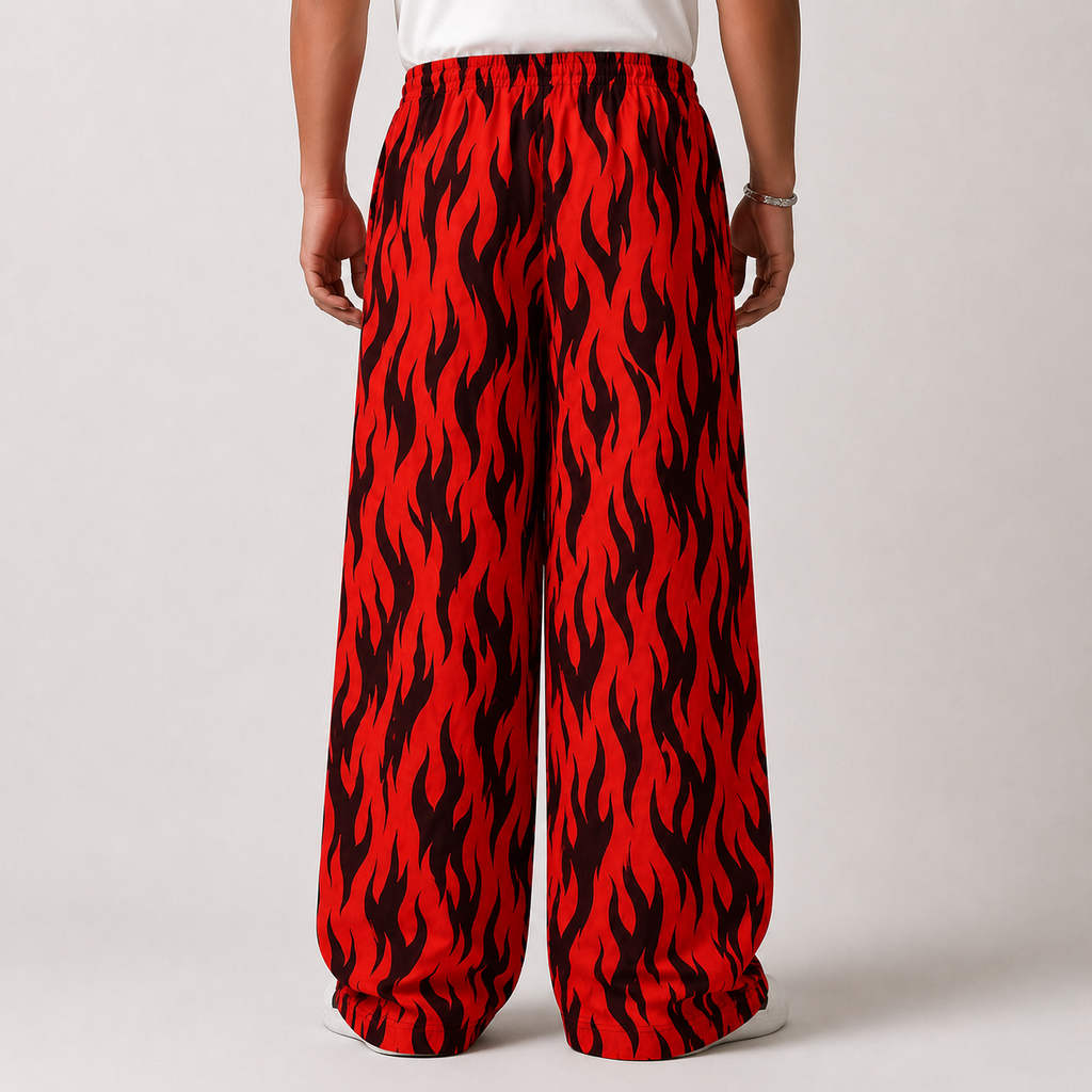 Red Flame Oversized Unisex Pants