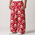 Red Skull & Crossbones Baggy Pant