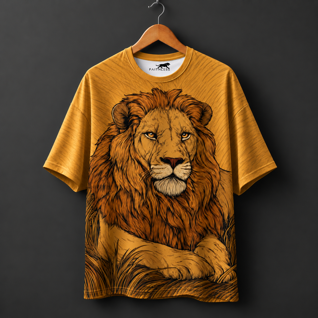 Royal Lion Oversized Graphic T-Shirt