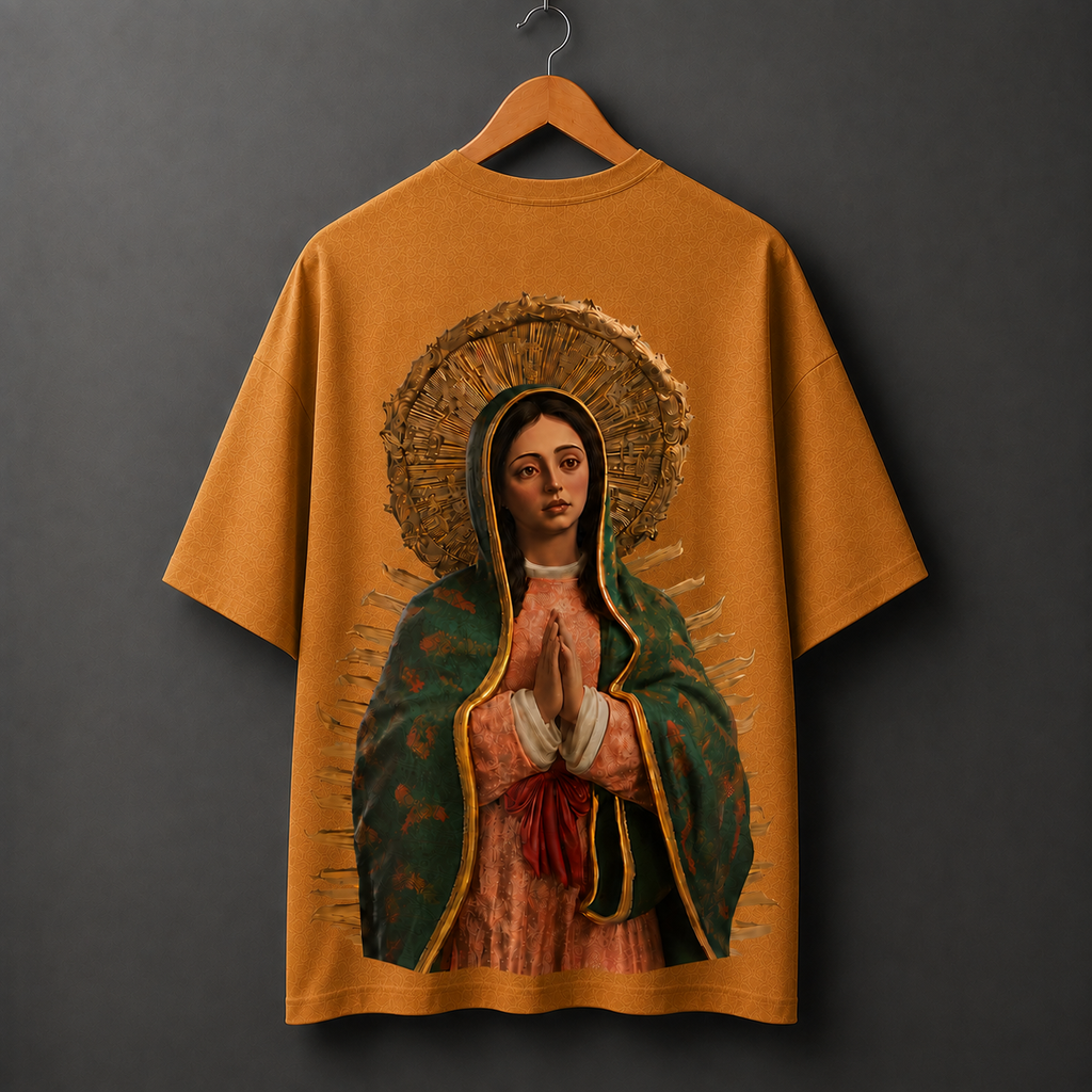 Sacred Madonna Oversized Graphic T-Shirt – Gold