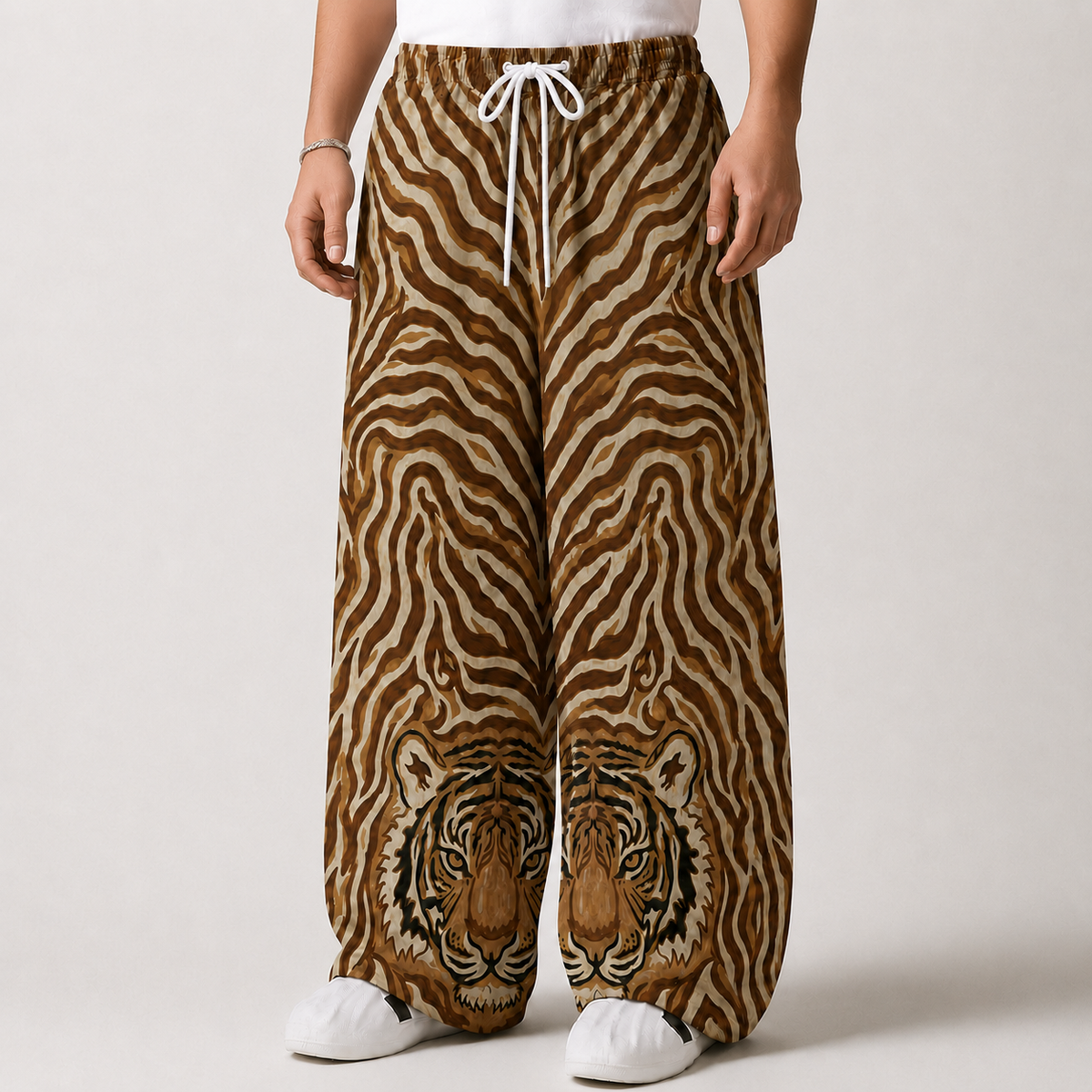 Tiger Face Wide Leg Lounge Trousers