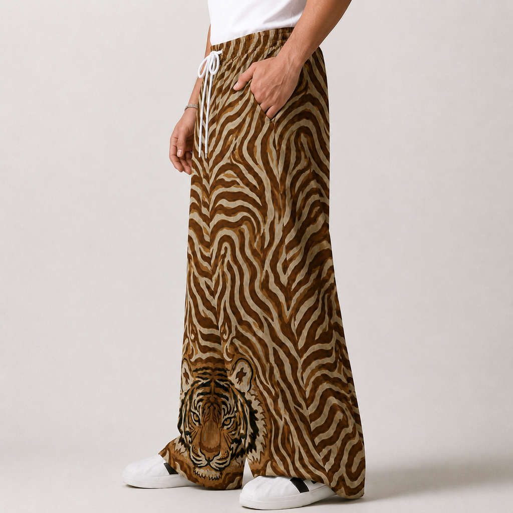 Tiger Face Wide Leg Lounge Trousers