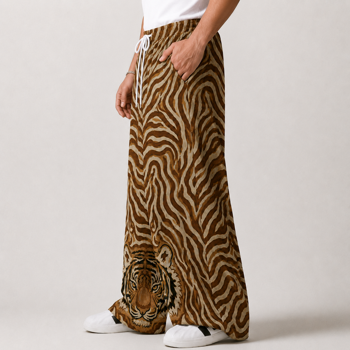Tiger Face Wide Leg Lounge Trousers