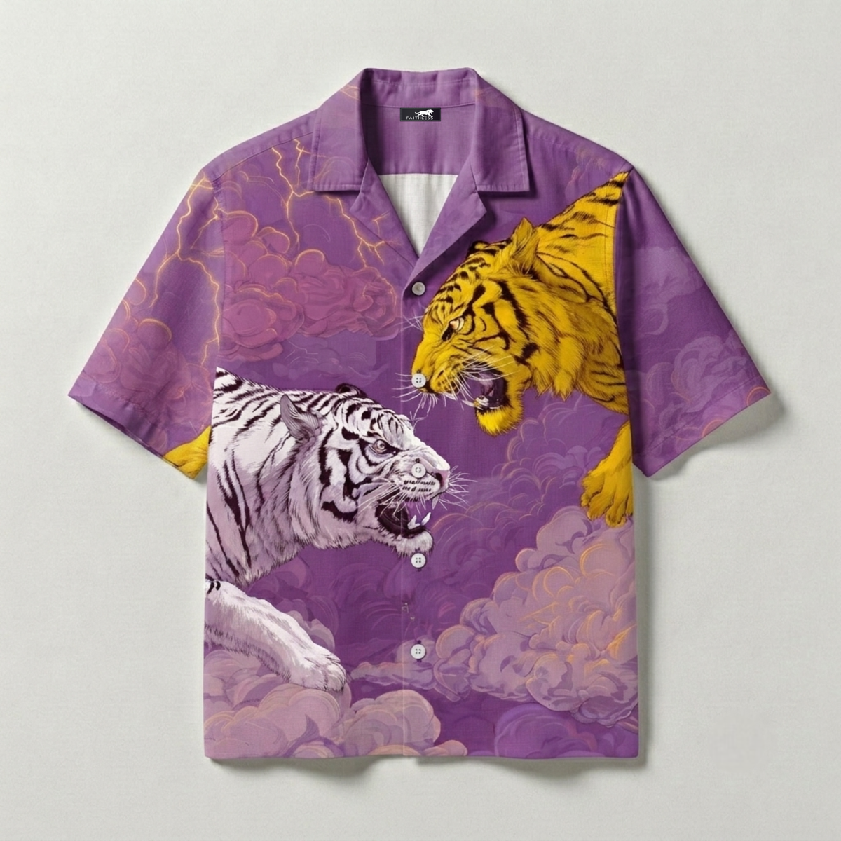 Tiger Showdown Cuban Collar Shirt