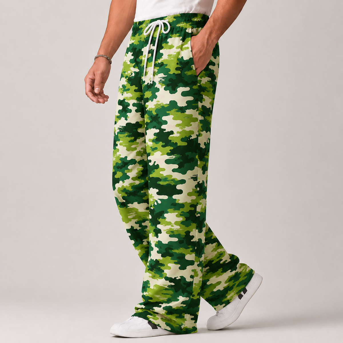 Moss Camo Unisex Baggy Pants (1)