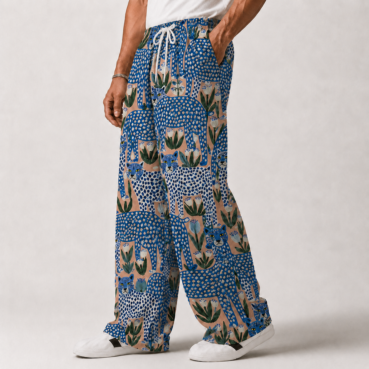 Wild Botanical Panther Unisex Wide Leg Pants