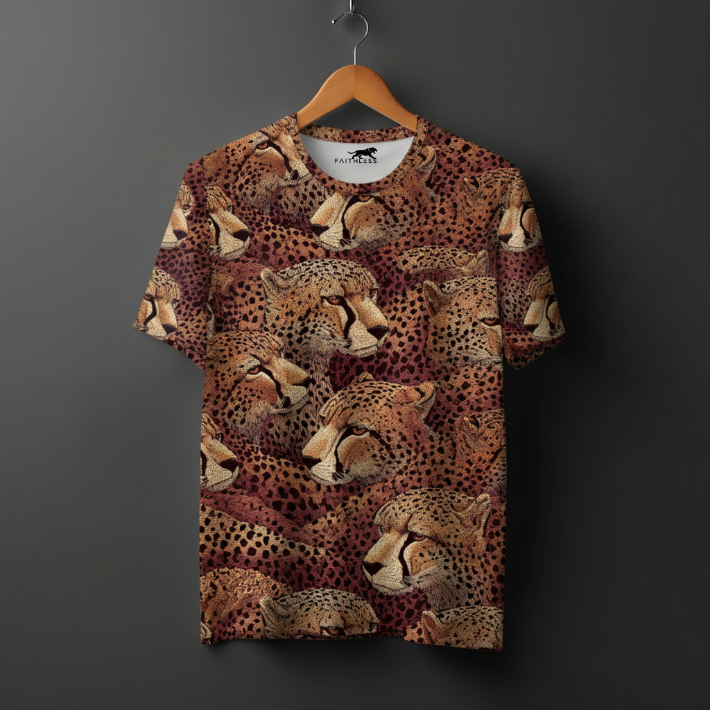 Wild Cheetah Print Streetwear T-Station
