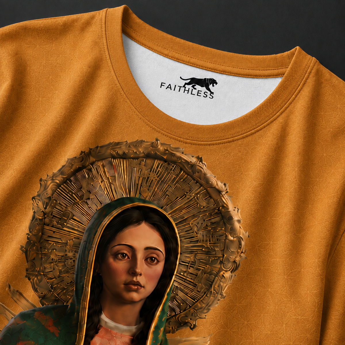 Sacred Madonna Oversized Graphic T-Shirt – Gold