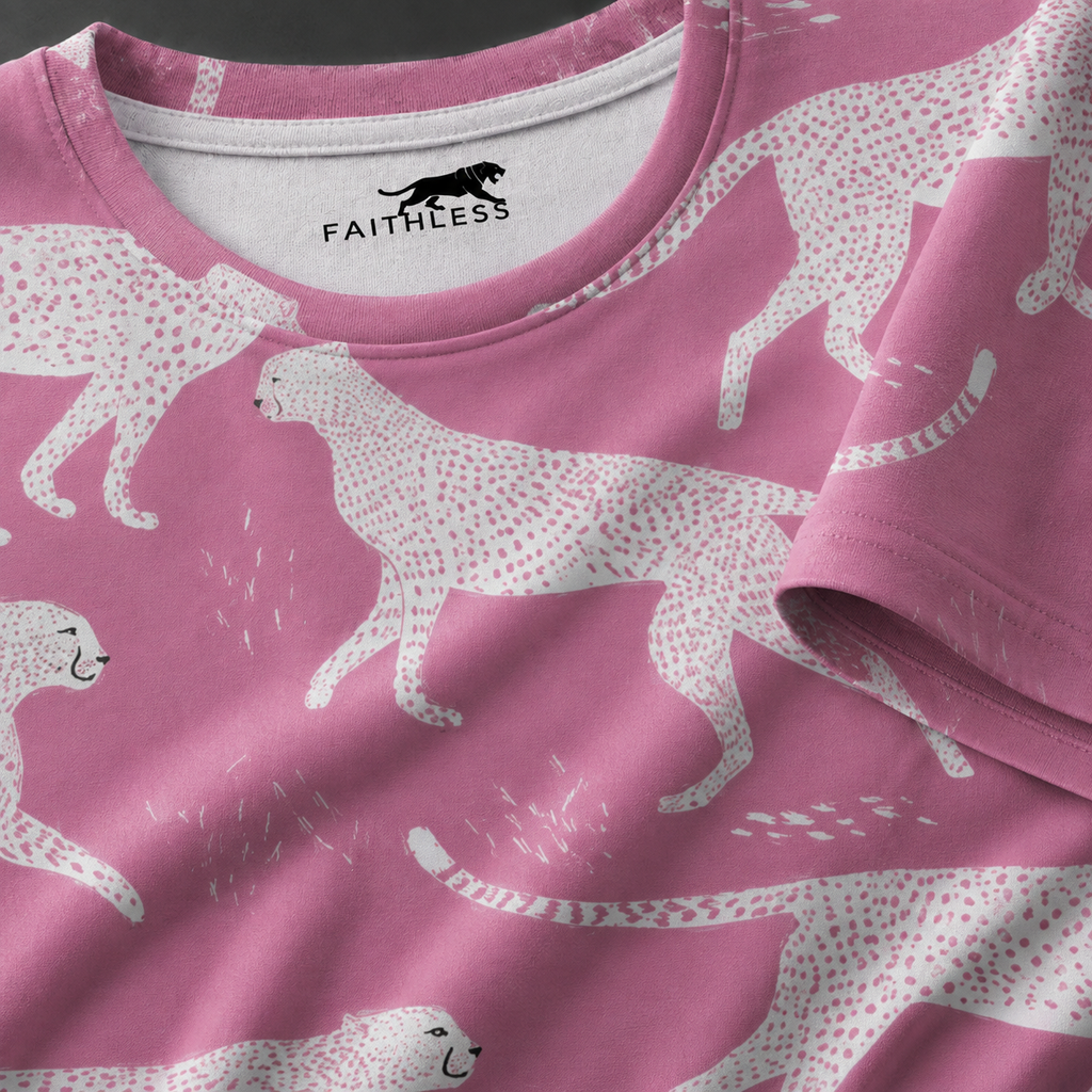 Pink Leopard Printed T-Shirt